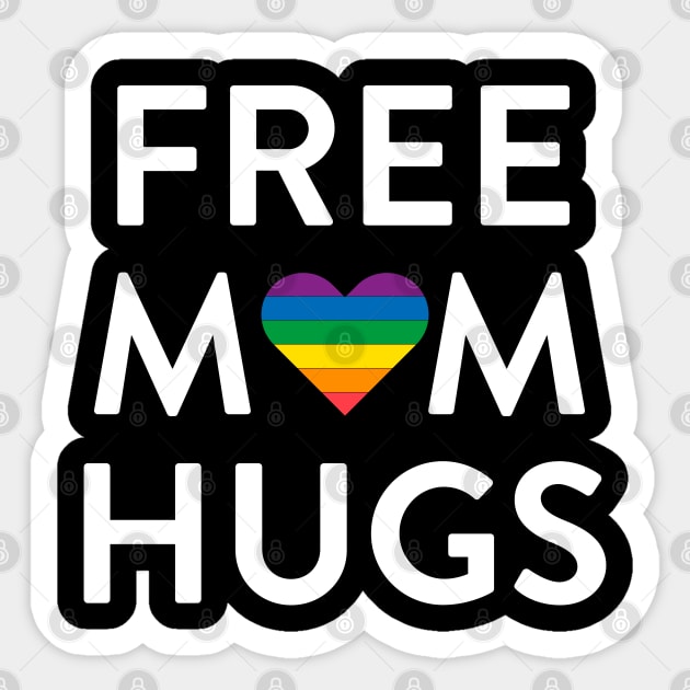 Free Mom Hugs LGBTQ Rainbow Heart Pride Month Sticker by BlackRavenOath